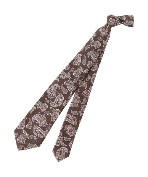 Paul Stuart / ポール・スチュアート ネクタイ | スモールペイズリー柄ネクタイ（ブラウン系4）
