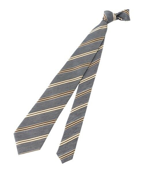 Paul Stuart / ポール・スチュアート ネクタイ | レジメンタルストライプ柄ネクタイ（グレー系4）