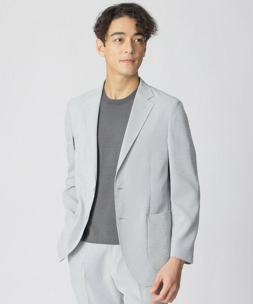 Paul Stuart / ポール・スチュアート その他アウター | 【STUART’S TRAVELER】フロータブル中空サッカージャケット/セットアップ着用可能(グレー系1)