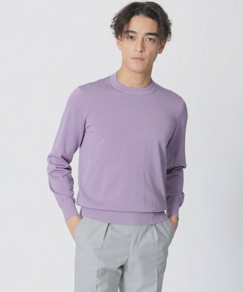 Paul Stuart / ポール・スチュアート ニット・セーター | シルクコットン・クルーネックセーター（パープル系6）