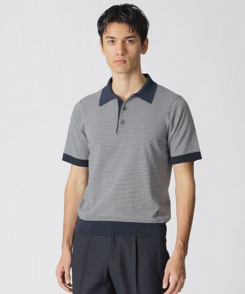 Paul Stuart / ポール・スチュアート ニット・セーター | 【STUART’S TRAVELER】ドレスニットポロ（ネイビー）