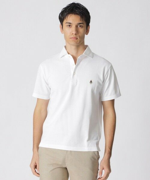 Paul Stuart / ポール・スチュアート カットソー | 鹿の子カッタウェイポロシャツ（ホワイト）