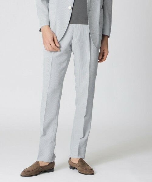 Paul Stuart / ポール・スチュアート その他パンツ | 【STUART’S TRAVELER】フロータブル中空サッカートラウザーズ/セットアップ着用可能（グレー系1）