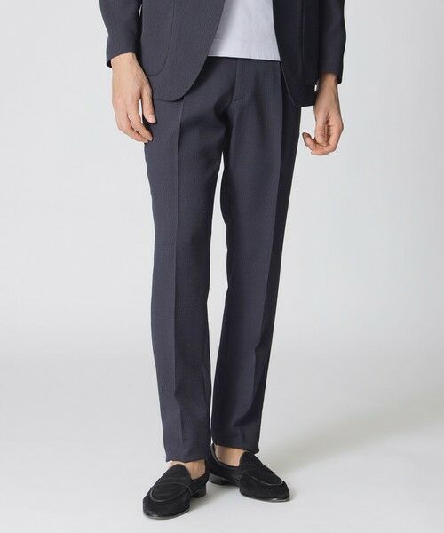 Paul Stuart / ポール・スチュアート その他パンツ | 【STUART’S TRAVELER】フロータブル中空サッカートラウザーズ/セットアップ着用可能（ネイビー1）