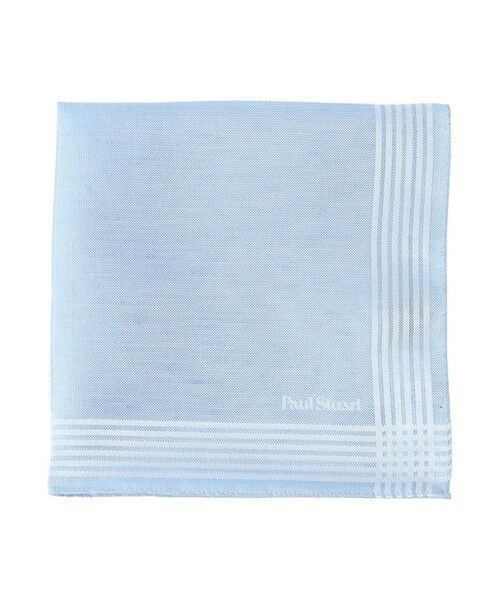 Paul Stuart / ポール・スチュアート その他小物 | シルクリネンフレームジャガードチーフ（ブルー系2）