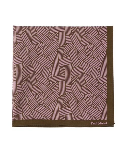 Paul Stuart / ポール・スチュアート その他小物 | 幾何学柄プリントハンカチ（レッド系4）