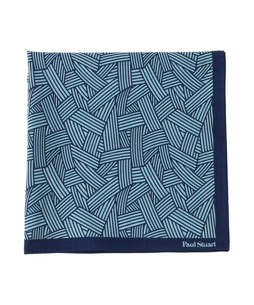 Paul Stuart / ポール・スチュアート その他小物 | 幾何学柄プリントハンカチ（グリーン系4）