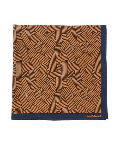 Paul Stuart / ポール・スチュアート その他小物 | 幾何学柄プリントハンカチ（オレンジ系4）