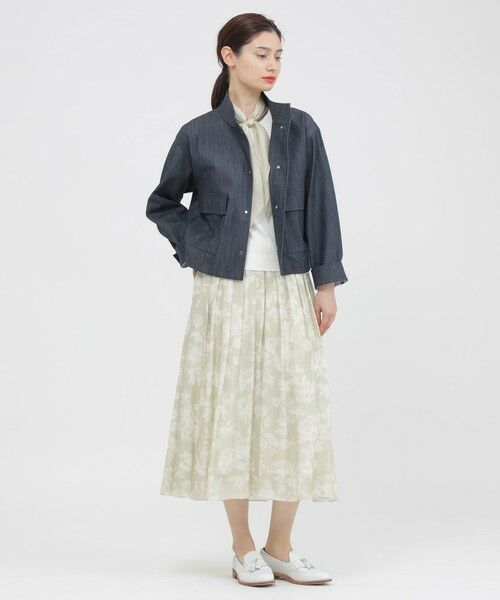 Paul Stuart / ポール・スチュアート マフラー・ショール・スヌード・ストール | 【ウォッシャブル】シアーフラワースカーフ | 詳細3