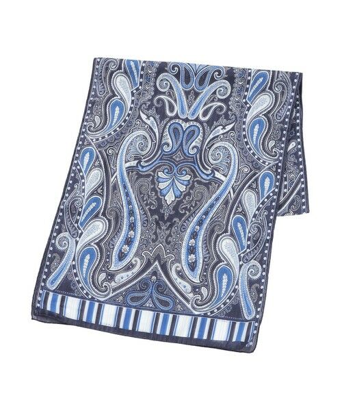 Paul Stuart / ポール・スチュアート マフラー・ショール・スヌード・ストール | BINDAフローペイズリー　ストール（ネイビー）