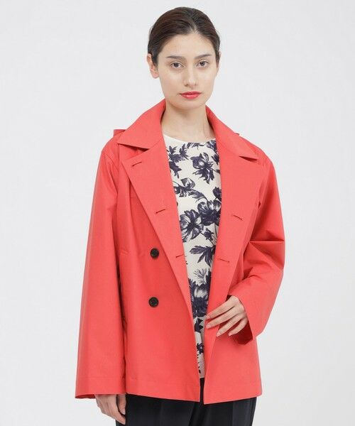 Paul Stuart / ポール・スチュアート その他アウター | 【ウォッシャブル/はっ水/防しわ性】ダブルシレーソロタフタ　コート（オレンジ）