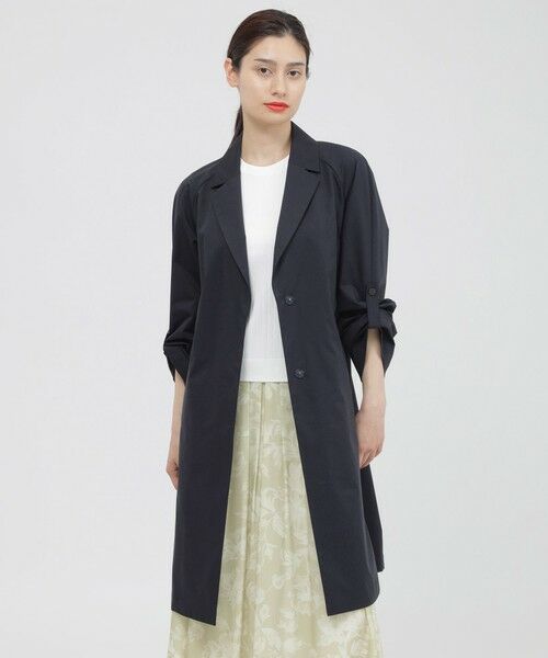 Paul Stuart / ポール・スチュアート その他アウター | 【ウォッシャブル/はっ水/防しわ性】ダブルシレーソロタフタ　コート（ネイビー）