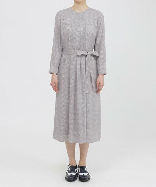 Paul Stuart / ポール・スチュアート ロング・マキシ丈ワンピース | 【WEB・一部店舗限定/ウォッシャブル】スクエアドットプリント　ワンピース | 詳細4