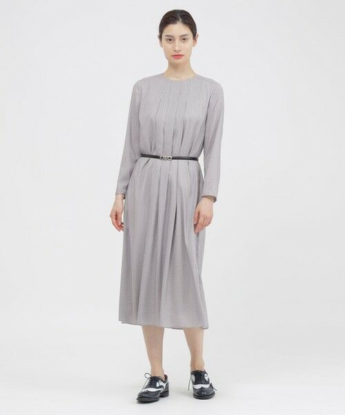 Paul Stuart / ポール・スチュアート ロング・マキシ丈ワンピース | 【WEB・一部店舗限定/ウォッシャブル】スクエアドットプリント　ワンピース | 詳細1