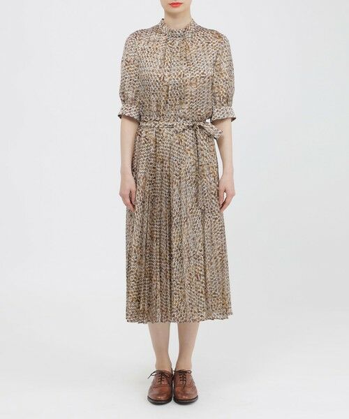 Paul Stuart / ポール・スチュアート ロング・マキシ丈ワンピース | 【ウォッシャブル】テクスチャープリント　ワンピース | 詳細2