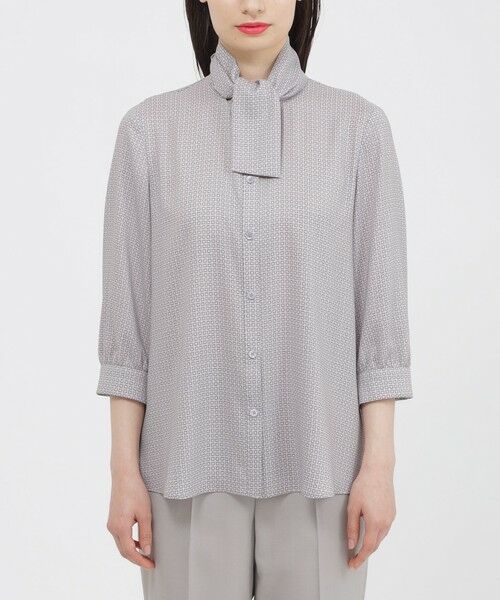 Paul Stuart / ポール・スチュアート シャツ・ブラウス | 【WEB・一部店舗限定/ウォッシャブル】スクエアドットプリント　ブラウス | 詳細4