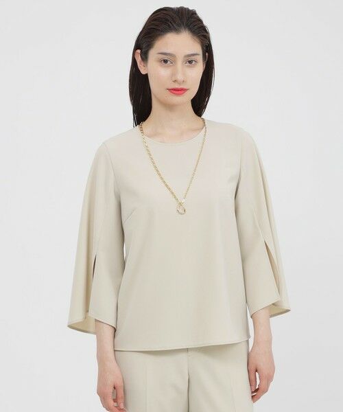 Paul Stuart / ポール・スチュアート シャツ・ブラウス | 【ウォッシャブル/防しわ性】ソフトストレッチ　ブラウス（ベージュ）