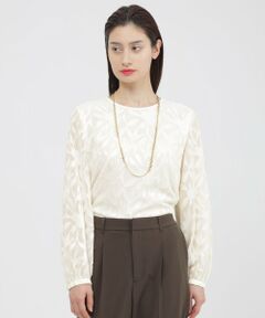 Paul Stuart / ポール・スチュアート シャツ・ブラウス | 【ウォッシャブル】シフォンカットジャカード　ブラウス