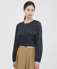 Paul Stuart / ポール・スチュアート シャツ・ブラウス | 【ウォッシャブル】シフォンカットジャカード　ブラウス