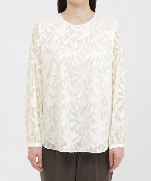 Paul Stuart / ポール・スチュアート シャツ・ブラウス | 【ウォッシャブル】シフォンカットジャカード　ブラウス | 詳細4