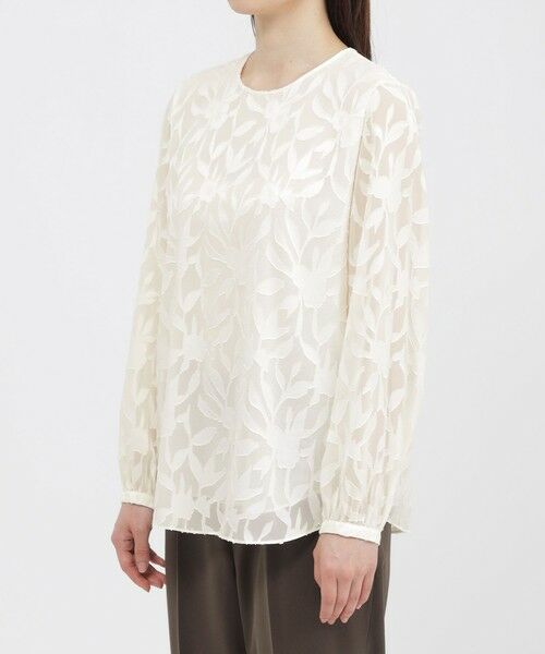 Paul Stuart / ポール・スチュアート シャツ・ブラウス | 【ウォッシャブル】シフォンカットジャカード　ブラウス | 詳細5