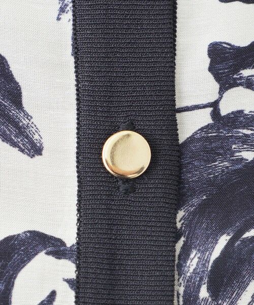 Paul Stuart / ポール・スチュアート ニット・セーター | 【ウォッシャブル】シャイニーストレッチ/シアーフラワープリント　カーディガン | 詳細7