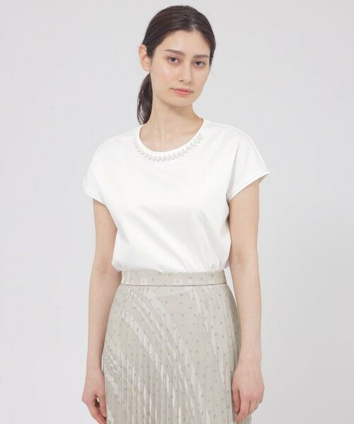 Paul Stuart / ポール・スチュアート カットソー | 【予約販売/ウォッシャブル/接触冷感】超冷感スムース　プルオーバー（ホワイト）