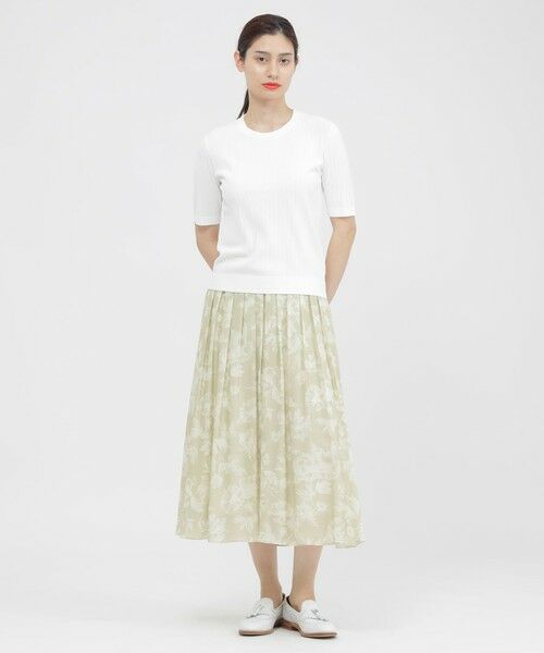 Paul Stuart / ポール・スチュアート スカート | 【ウォッシャブル/接触冷感】シアーフラワープリント　スカート | 詳細3