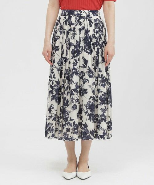 Paul Stuart / ポール・スチュアート スカート | 【ウォッシャブル/接触冷感】シアーフラワープリント　スカート | 詳細4