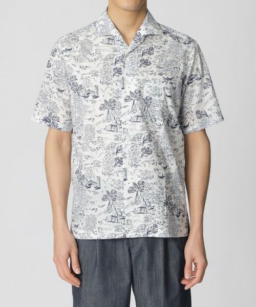 Paul Stuart / ポール・スチュアート シャツ・ブラウス | ヴェニスデッサンプリント半袖シャツ | 詳細3