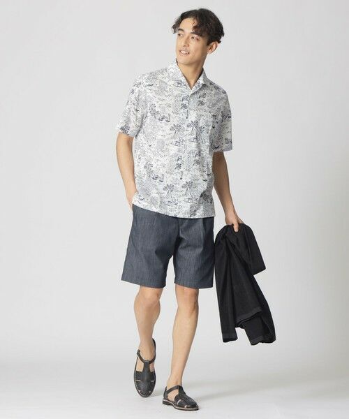 Paul Stuart / ポール・スチュアート シャツ・ブラウス | ヴェニスデッサンプリント半袖シャツ | 詳細1