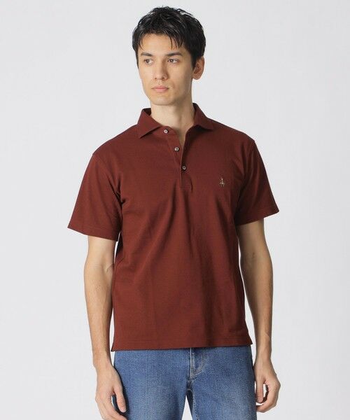 Paul Stuart / ポール・スチュアート カットソー | 鹿の子カッタウェイポロシャツ（レッド系6）