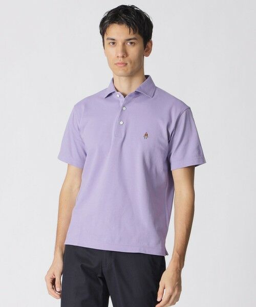 Paul Stuart / ポール・スチュアート カットソー | 鹿の子カッタウェイポロシャツ（パープル系2）