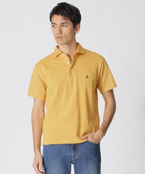 Paul Stuart / ポール・スチュアート カットソー | 鹿の子カッタウェイポロシャツ（イエロー系4）