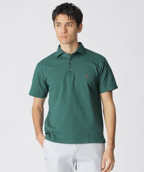 Paul Stuart / ポール・スチュアート カットソー | 鹿の子カッタウェイポロシャツ（グリーン系4）