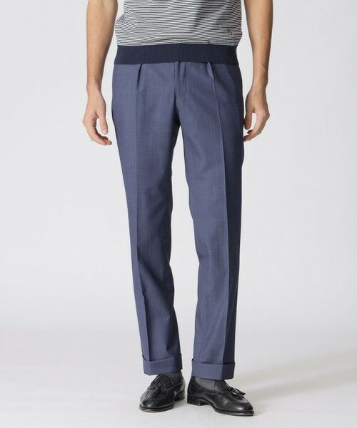 Paul Stuart / ポール・スチュアート その他パンツ | 【BAKER】ウールシャンブレーツイルトラウザーズ（ネイビー）