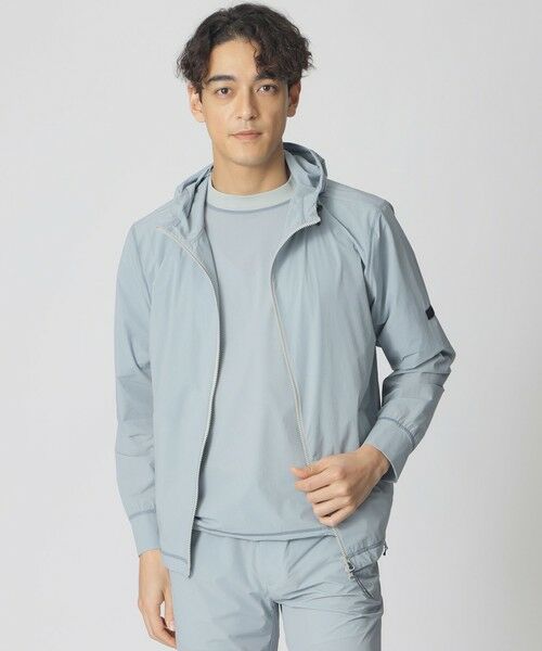 Paul Stuart / ポール・スチュアート ブルゾン | 【_RTM】ストレッチタフタフーディー（ブルー系5）