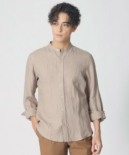 Paul Stuart / ポール・スチュアート シャツ・ブラウス | 【COLLECTION LINE】バンドカラー/スポーツシャツ（ベージュ系2）