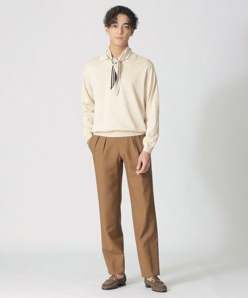 Paul Stuart / ポール・スチュアート ニット・セーター | 【COLLECTION LINE】シルクコットン/スキッパーニットポロシャツ | 詳細1