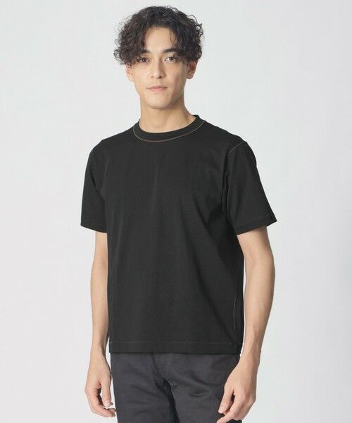 Paul Stuart / ポール・スチュアート カットソー | 【COLLECTION LINE】クルーネック/半袖Tシャツ（ブラック）