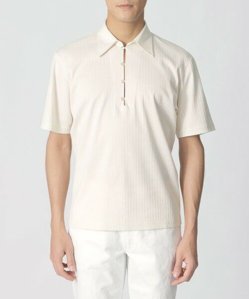 Paul Stuart / ポール・スチュアート カットソー | 【COLLECTION LINE】ティアドロッププラケット/プルオーバー半袖シャツ | 詳細4