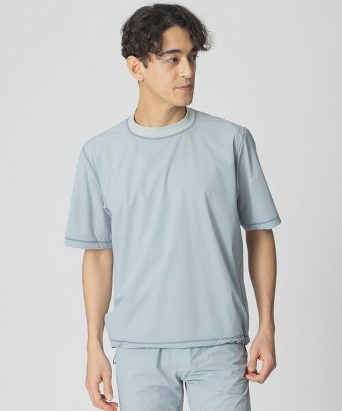 Paul Stuart / ポール・スチュアート カットソー | 【_RTM】ストレッチタフタ半袖Tシャツ（ブルー系5）