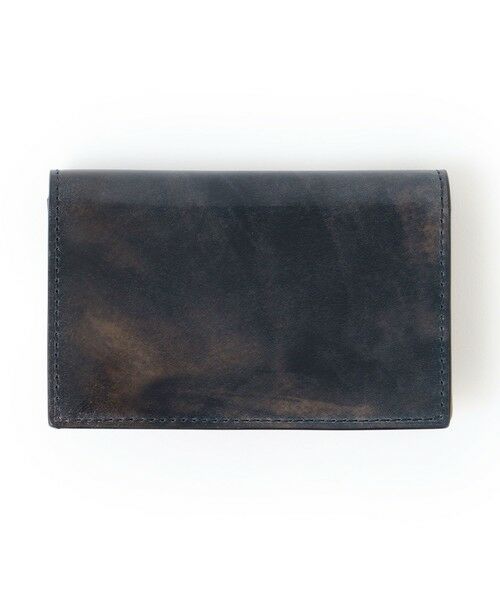 Paul Stuart / ポール・スチュアート 財布・コインケース・マネークリップ | イタリアンペイントコードバン/名刺入れ（通しマチ）（ネイビー）