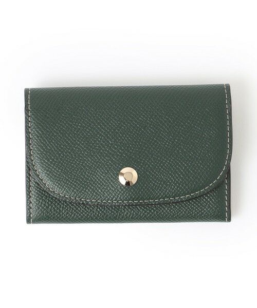 Paul Stuart / ポール・スチュアート 財布・コインケース・マネークリップ | インサイドカラーベジタン/名刺入れ（ササマチ/ホック付）（カーキ）