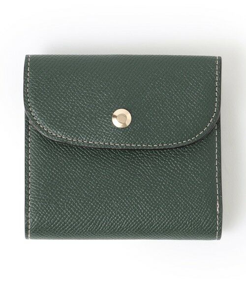Paul Stuart / ポール・スチュアート 財布・コインケース・マネークリップ | インサイドカラーべジタン/BOXコインケース二つ折り財布（カーキ）
