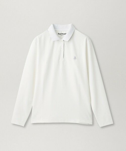 Paul Stuart / ポール・スチュアート カットソー | 【GOLF Women's】アイコニックロゴ・ジャガードポロ（ホワイト）