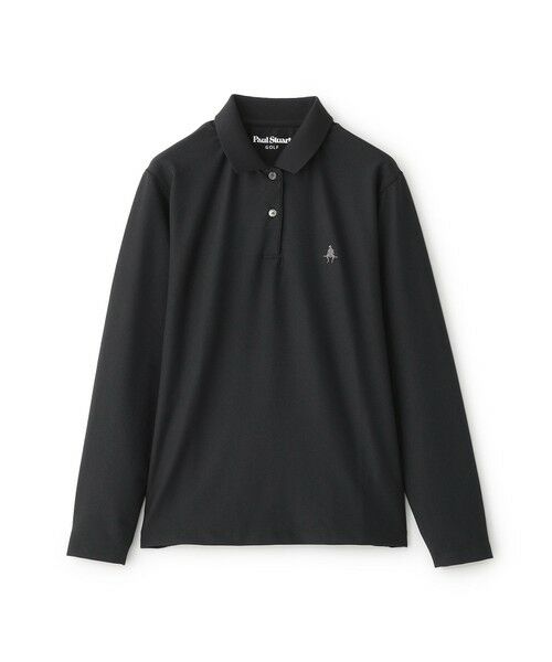 Paul Stuart / ポール・スチュアート カットソー | 【GOLF Women's】アイコニックロゴ・ジャガードポロ（ブラック1）