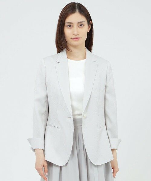 Paul Stuart / ポール・スチュアート その他アウター | 【ウォッシャブル/UV対策/防しわ性】フロータブルツイル　ジャケット（ライトグレー）