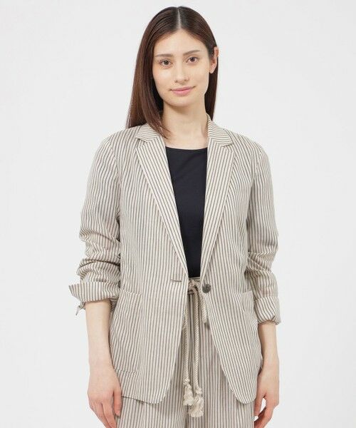 Paul Stuart / ポール・スチュアート その他アウター | 【ウォッシャブル】カールマイヤーストライプ　ジャケット（ベージュ）