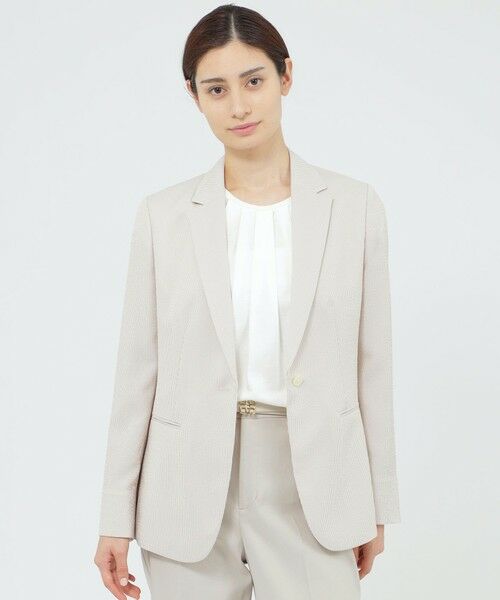 Paul Stuart / ポール・スチュアート その他アウター | 【WEB・一部店舗限定】【ウォッシャブル/UV対策/防しわ性】フロータブルツイル　ジャケット（ベージュ1）